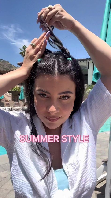 It was 89° today 🥵 #poolhairstyles #summerhairstyles #hairstylingvide... | Water Park Hairstyles | TikTok Hair Styles For Water Park Summer, Cute Water Park Hairstyles, Hairstyles For A Water Park, Hair For Water Park, Hair Styles For Water Park, Hairstyles For Theme Parks, Water Park Hair, Water Park Hairstyles, Theme Park Hairstyles