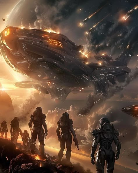 Science Fantasy Concept Art, Space Fiction, Space Warfare, Space Fleet, Space Warriors, Ship Concept Art, Space Ships Concept, Science Fiction Artwork, Sci Fi Spaceships