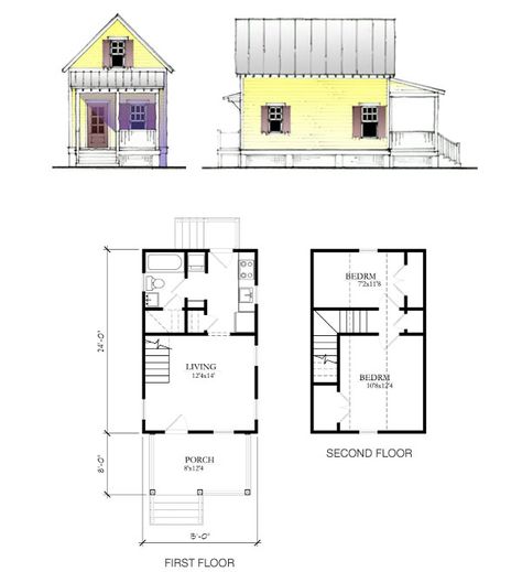 Small footprint 2 bed Katrina cottage plan KC-675 Cusato. Cottage Two Story, Small Footprint House, Bungalow Attic, Katrina Cottage, Two Bedroom Tiny House, 2 Bedroom Bungalow, Cottage Floor Plan, House Development, House Plans Design