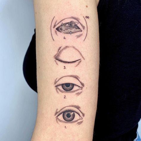 “The expression of oneiric” INSTAGRAM: _mfox #bologna #bolognatattoo #tattoobologna #eyetattoo #eyestattoo | By Michele Volpi | May 11th 2021 | 1566286 The Universe Tattoo, Wrist Bracelet Tattoo, Eye Tattoos, Ouroboros Tattoo, Universe Tattoo, Upper Arm Tattoos, Simple Tattoo Designs, Stylist Tattoos, Poke Tattoo