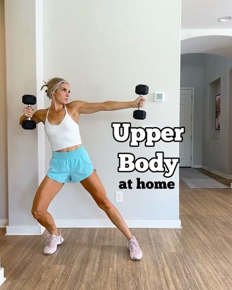 Andrea -Mom Fitness: Diastasis, Postpartum & More on Instagram: "Upper body workout: biceps, triceps, back, shoulders and chest💪❤️. How do you like to break up your workouts? Muscle groups, upper/lower days, full body etc. Typically I break up my workouts into supersets for two muscle but when I’m in a hurry or can’t lift weights many days that week, I will break up lower and upper body. This is a great option for a full upper body workout! The last clip I added to show you I push hard on my workouts too and feel challenged. This where you want to be! I often struggle to finish sets and reps. That is good! You want to be totally gassed by your last 2-3 reps. If you aren’t, your weights aren’t heavy enough. Sound on for core and form cues! Let me know what you think if you try it out Heavy Arm Workout, Upper Body Superset, Muscle Groups To Workout, Workouts Muscle, Full Upper Body Workout, Sets And Reps, Workout Biceps, Mom Fitness, Lift Weights