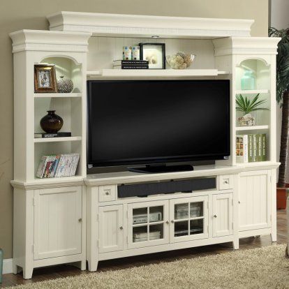 Parker House Tidewater 62 in. Entertainment Center | Hayneedle White Entertainment Center, Floating Entertainment Center, Entertainment Center Shelf, Fireplace Entertainment Center, Entertainment Center Kitchen, Fire And Blood, Entertainment Wall, Entertainment Center Repurpose, Entertaining Decor