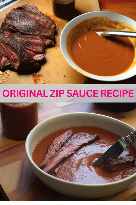 Learn how to make the original zip sauce with this easy and delicious recipe. Perfect for adding flavor to any dish, this sauce is a must-have in your kitchen. Zip Sauce Recipe, Steak Dipping Sauce, Zip Sauce, Leftover Beef, Clam Recipes, Vegetarian Main Dishes, Homemade Salad Dressing, Steak Sauce, Sweet Sauce