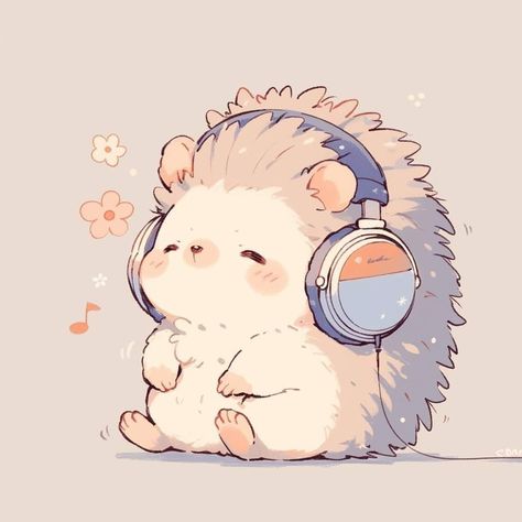 Hedgehog Drawing, Cute Kawaii Animals, Cute Animal Drawings Kawaii, Cute Kawaii Drawings, Cute Doodle Art, Cute Cartoon Drawings, Kawaii Animals, Dessin Adorable, Cute Little Drawings