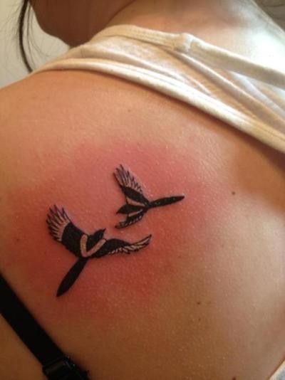 Two magpies for joy Magpie Bird Tattoo, 2 Magpies Tattoo, Simple Magpie Tattoo, Australian Magpie Tattoo, Two Magpies Tattoo, Mocking Bird Tattoo, Maynooth Ireland, Lil Tattoo, Image Tattoo