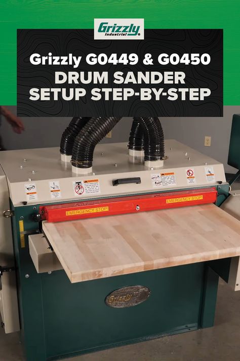 Production-level woodworking requires production-level machinery, and the Grizzly G0449 and G0450 37" Drum Sanders are the perfect for any high-efficiency wood shop. Grizzly Woodworking, Drum Sander, Woodworking Shop, Wood Shop, Woodworking Tools, Sanders, Step Guide, Metal Working, Drums