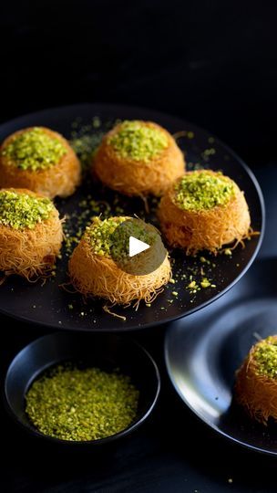 108K views · 755 reactions | INDIVIDUAL KNAFEH. These mini Knafeh are a great individual serve dessert option. Crispy Kataifi Pastry, gooey mozzarella cheese, sweet syrup and pistachio nuts – YUM! One of the wonderful things about these mini Knafeh is that they can be assembled ahead of time and frozen. When you’re ready to bake them, simply remove them from the freezer and pop them straight into the oven.

Here is the recipe:

Makes 12
For the Knafeh
375g Antoniou Kataifi Pastry 
125g unsalted butter, melted and clarified
150g fresh mozzarella, drained, coarsely chopped
150g firm mozzarella, grated
1/3 cup pistachios, finely chopped

For the syrup
1 and 1/2 cups sugar 
1 and 1/2 cups water 
1 tablespoon lemon juice

Preheat oven to 180 degrees Celsius fan forced. Lightly grease a 12 hole Kataifi Pastry, Phyllo Recipes, Middle Eastern Desserts, Greek Sweets, Lebanese Cuisine, Pistachios Nuts, Dessert Options, Greek Food, Fresh Mozzarella