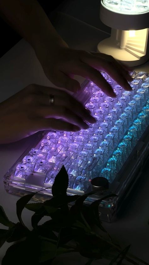 Keyboard that lights up Light Up Keyboard Aesthetic, Bubble Keyboard, Light Up Keyboard, Desk Altar, Led Keyboard, Fancy Keyboard, Office Ornaments, Up Music, Writing Utensils