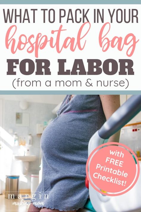 Wondering what to pack in your hospital bag for labor and delivery? Get my printable packing lists for your labor bag so you'll have what you need! #packinglist #maternity What To Pack For Delivery Hospital Bag, What To Take To Hospital For Delivery, What To Pack For Labor And Delivery, Labor And Delivery Packing List, What To Wear To Hospital For Labor, Birth Hospital Bag Packing Lists, Labor And Delivery Bag, Hospital Bad, Birth Hospital Bag