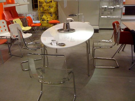 ikea clear | Ikea Dinner Table & Clear Chairs Ikea Dinner Table, Room Y2k, Clear Chairs, Chairs Dining Room, Chairs Dining, Modern Vibe, Dream House Decor, Dinner Table, Dining Room Chairs