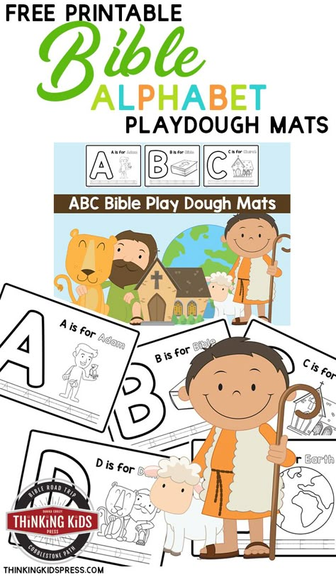 Alphabet Playdough Mats, Bible Alphabet, Play Doh Mats, Toddler Bible, Free Printable Alphabet, Preschool Bible, Free Bible Study, Bible Printables, Alphabet Practice