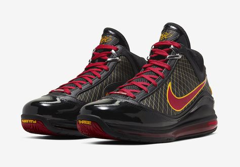 Nike LeBron 7 Fairfax Away 2020 CU5646-001 Release Date Info. The Nike LeBron 7 Fairfax in Black/Varsity Red-Varsity Maize releasing on March 6th, 2020 for $200. Lebron 7, Nike Snkrs, Tenis Nike, Mens Athletic Shoes, Nike Lebron, Miami Heat, Athletic Fashion, Outdoor Shoes, New Nike