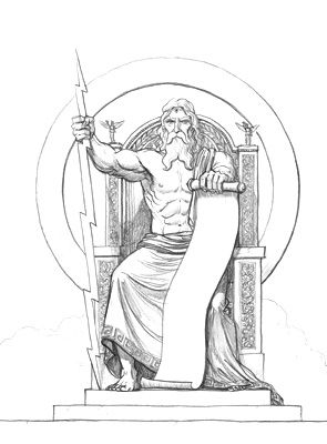 Pencil Drawings of Zeus Greek Gods Sketches, Greek Gods Drawings Pencil, Zeus Drawing Sketch, Greek God Drawing, Zeus Drawing, Greek Stories, Zeus Tattoo, Greek Mythology Gods, Greek Pottery