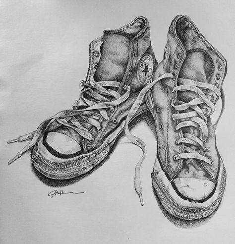 A Pencil Drawing by John Havemann  [sketch-house.net] Garment Drawing, House Net, Sketch House, Sneakers Sketch, Sneakers Drawing, Paint Photography, Pencil Drawings Easy, Photography Logo Design, Shoes Drawing