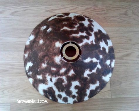 How to Paint Cow Spots: DIY Faux Cowhide Lamp Shade Shade Tutorial, Hometalk Diy, Painted Lamp, Painting Lamp Shades, Cowhide Print, Cow Spots, Faux Cowhide, Creating Texture, Painting Lamps