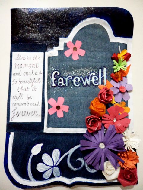 handmade farewell card Farewell Greeting Cards For Seniors, Card Farewell, Farewell Greeting Cards, Farewell Greetings, Farewell Invitation, Diy Invitation Card, Farewell Card, Senior Year Things, Leaving Cards