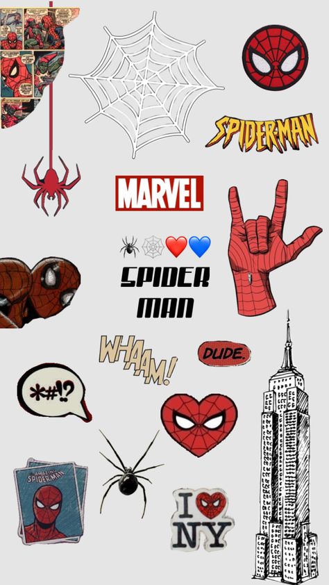 Phone Cover Stickers, Spiderman Stickers, Bullet Journal Mood Tracker Ideas, Scrapbook Printing, Bullet Journal Mood, Anime Tshirt, Scrapbook Stickers Printable, Blue Poster, Scrapbook Printables