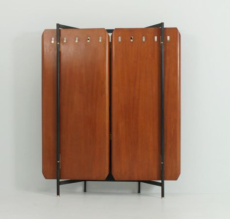 Entry Wardrobe by Rinaldo Scaioli & Eugenia Alberti Reggio for La Permanente, 1959 1 Entry Wardrobe, Copper Chairs, Clothing Cabinet, Kitsch Design, Copper Chair, Furniture Reference, 1950s Furniture, Christopher Dresser, Living Lighting