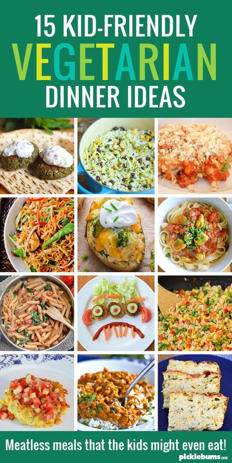 15 Kid-friendly Vegetarian Dinner Ideas - meatless meals that the kids might actually eat! Dinner Ideas Vegetarian, Kid Friendly Vegetarian Recipes, Vegetarian Dinner Ideas, Vegetarian Kids, Vegetarian Meals For Kids, Easy Vegetarian Dinner, Vegetarian Dinners, Vegetarian Recipes Dinner, Healthy Meals For Kids