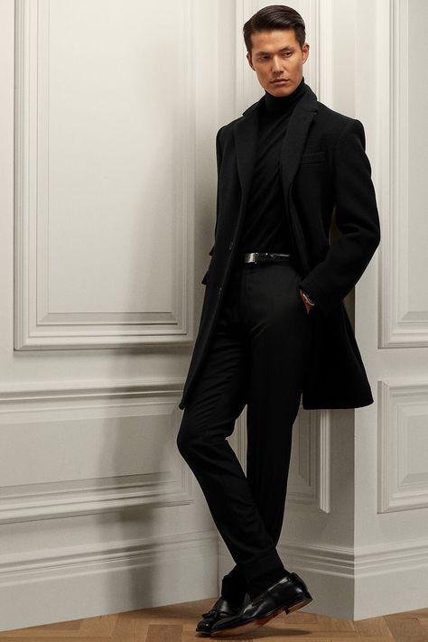 Turtle Neck Outfit Men Suit Prom Black, Suit With Turtleneck Men, Outfit With Turtleneck, Turtleneck Outfit Men, Turtleneck Suit, Editorial Elopement, Distinguished Gentleman, Dinner Fits, Black Outfit Men