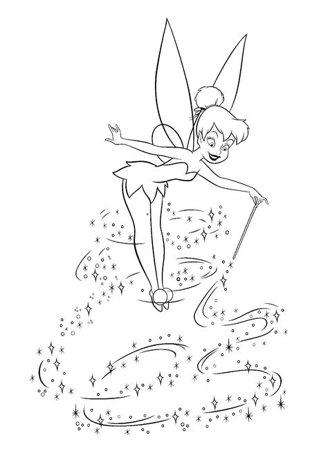 Tinkerbell Coloring Pages Fine Line Tinkerbell Tattoo, Dainty Tinkerbell Tattoo, Disney Tattoos Tinkerbell, Tinker Bell Outline Tattoo, Tinker Bell Tattoo Silhouettes, Neverland Tattoo, Tinkerbell Drawing, Tinkerbell Coloring Pages, Tinker Bell Tattoo