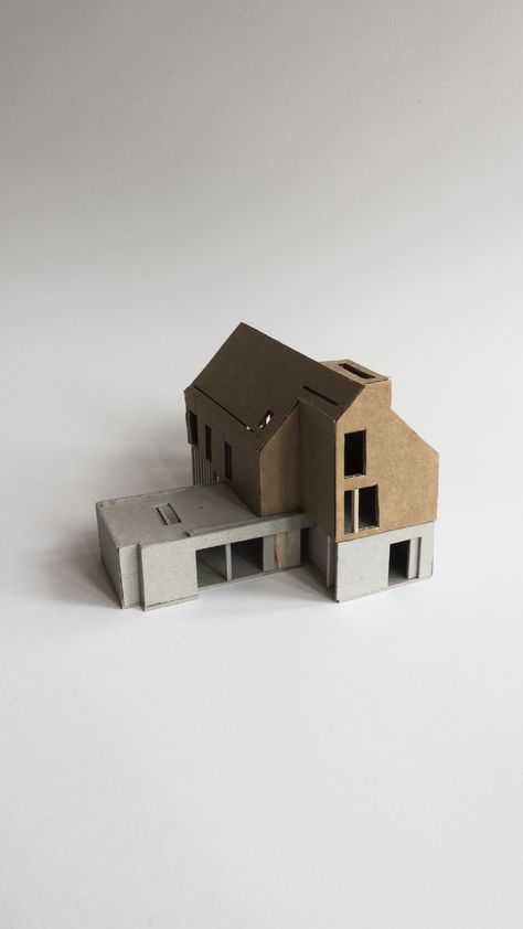 Card process model built to help the client visualise the proposed residential dwelling. Architecture Models Cardboard, Cardboard Architecture Model, Cardboard Model Architecture, Chipboard Model, Cardboard Models, Terracotta House, Conceptual Model, Cardboard Model, Architecture Models