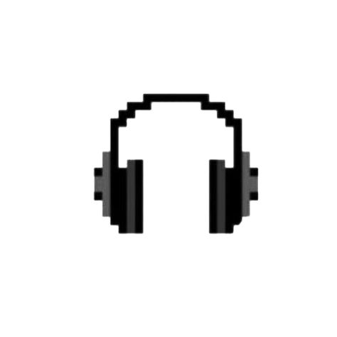 Pixel Headphones, Music Cartoon, Black App, Black And White Stars, White Highlights, Pix Art, Themes App, Black And White Theme, Pixel Phone