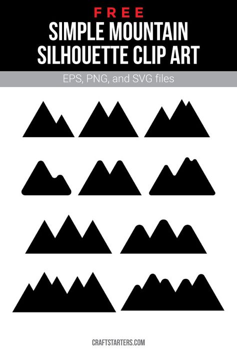 Felt Mountain Pattern, Mountain Paper Craft, Free Mountain Svg Files For Cricut, Mountain Svg Free, Running Decorations, Cricut Pictures, Printable Tags Template, Cardboard Christmas Tree, Name Tag Templates