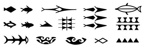 kena tattoo symbol details Maori Fish Tattoo, Polynesian Fish Tattoo, Polynesian Tattoo Symbols, Hawaiian Symbols, Hawaiian Petroglyphs, Bird Symbol, Tattoo Symbols, Fish Symbol, Marquesan Tattoos