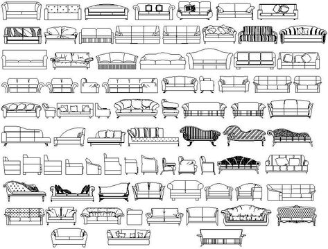 Sofa Elevation, Furniture Design Drawing, L Type Sofa, Sofa Drawing, Drawing Room Furniture, Elevation Drawing, Drawing Block, Autocad Drawing, Bedroom House