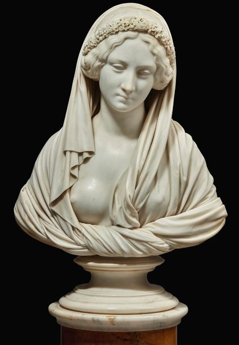 Woman Goddess, Neoclassical Art, 100 Heads, European Sculpture, Roman Sculpture, Academic Art, Women Hats, Figurative Artwork, Portrait Sculpture