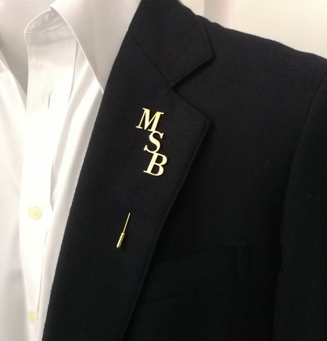 https://www.etsy.com/shop/ThinkOnlyYou?ref=profile_header Custom Lapel Pins, Lapel Pins Mens, Suit Tie, Letter Monogram, Father's Day Gifts, Pretty Packaging, Gifts For Boss, Engraved Items, Tie Accessories