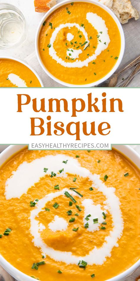 Easy Bisque Soup Recipes, Creamy Bisque Soup, Baked Pumpkin Soup, Fall Bisque Recipes, Fall Pumpkin Recipes Dinner, Flat White Boer Pumpkin Recipe, Elegant Soup Recipes, Homemade Pumpkin Soup, Spiced Pumpkin Bisque