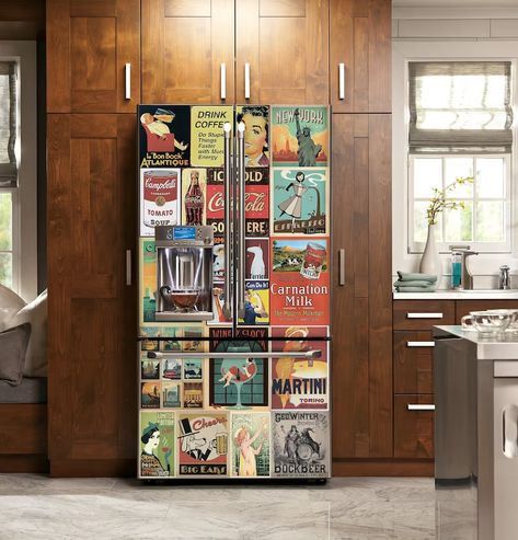 Refrigerator Decal, Refrigerator Wrap, Fridge Wrap, Fridge Decals, Refrigerator Wraps, Vintage Fridge, Vintage Refrigerator, Ikea Nursery, Beer Fridge