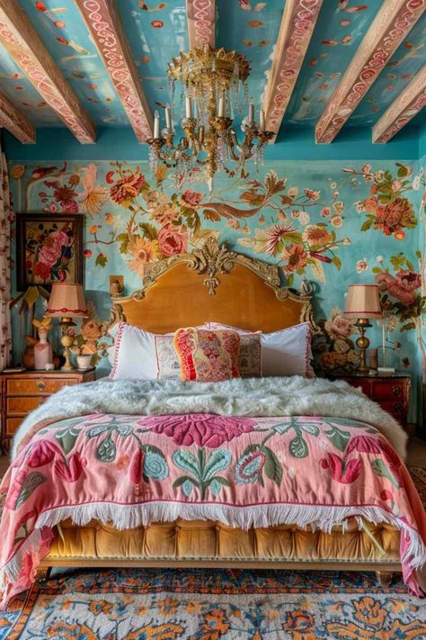 bedroom french maxrococo Victorian Bedroom Ideas, Maximalist Bedroom Ideas, Rich Aunt, Maximalist Bedroom, Rococo Design, Rococo Interior, Maximalist Interior Design, Bedroom French, Romantic Interior