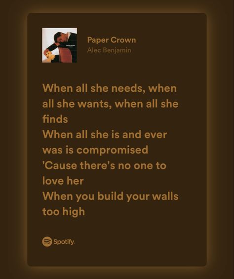 Paper crown self sabotage Alec Benjamin Lyrics, Alec Benjamin Poster Vintage, Alec Benjamin Aesthetic Lyrics, If We Had Each Other Alec Benjamin, Alec Benjamin Mind Is A Prison, Alec Benjamin Let Me Down Slowly, Paper Crowns, Calendar Pages, Song Lyrics