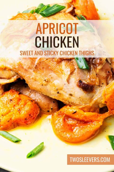 Apricot Chicken Recipe | Easy Sticky Apricot Chicken Apricot Ginger Chicken, Sticky Apricot Chicken, Sticky Chicken Thighs, Stew Beef Chili, Apricot Chicken Recipes, Chicken Recipe Easy, Apricot Glaze, Apricot Preserves, Apricot Chicken