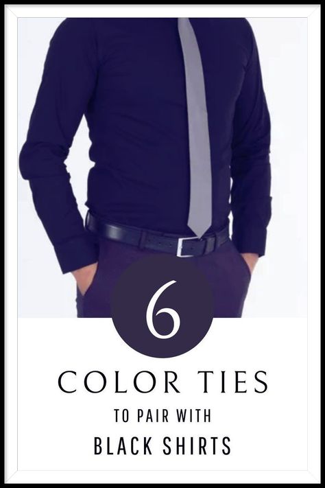 Discover the best tie shades for black shirts in our latest blog post. Elevate your formal wardrobe with expert color coordination. Learn more at flopinstyle.com Black Shirt Outfit Ideas, Shirt And Tie Outfits, Tie Outfits Men, Black Shirt Outfit, Black Shirt Outfit Men, Shirt Tie Combo, Black Shirt Outfits, Shirt Outfit Ideas, Shirt And Tie Combinations