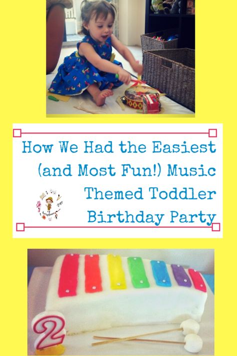 A Music Themed 2 Year Old Birthday Party #musicparty #musicbirthday #toddlerparty #2yearoldbirthday Music Themed 2nd Birthday Party, 2nd Birthday Dance Party, Music Themed 1st Birthday, 2nd Birthday Music Theme, Music Themed One Year Old Birthday, Music First Birthday Party, One Year Old Music Birthday Party, Two Year Old Music Birthday Party, Music Birthday Party Theme