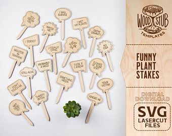 Plant Stakes, Laser Engraved Ideas, Garden Markers, Plant Markers, Garden Stakes, First Christmas Ornament, Laser Cut Wood, Water Plants, Babies First Christmas