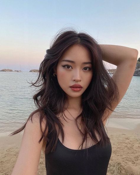 Makeup Asia, Asian Haircut, Asian Hair, Asian Makeup, Aesthetic Hair, Layered Hair, Dark Hair, Pretty Hairstyles, Hair Looks