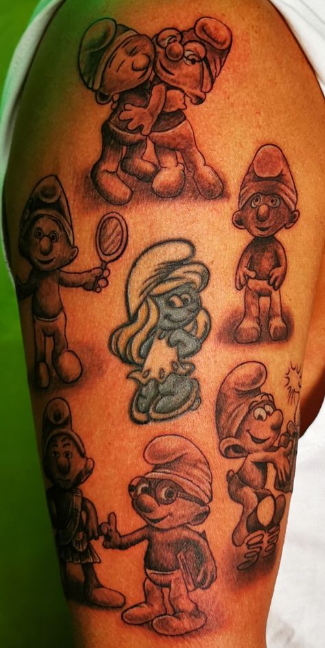 Smurfs Tattoo Ideas, Cartoon Tattoos, Tattoos, Quick Saves