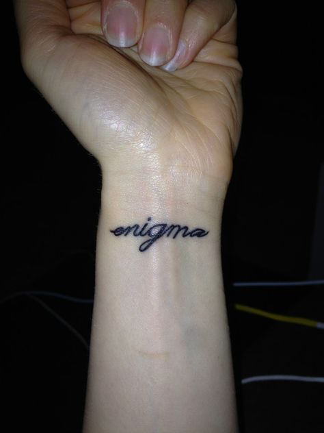 enigma Enigma Tattoo Word, Enigma Tattoo, Simply Life, Name Tattoos, Tattoo Quotes, Inspirational Words, Tatting, Tattoos