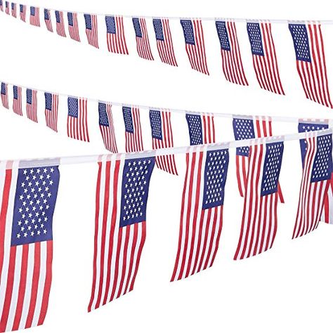 Juvale American Pennant Flag Banner – 2-Piece Patriotic Bunting Flag String for 4th of July, Memorial Day, Veteran’s Day, Labor Day Decoration, 8.6-Yard Each Labor Day Decorations, Fabric Pennant Banner, Independence Day Banner, American Flag Banner, Carnival Party Decorations, Circus Party Decorations, Patriotic Bunting, Birthday Carnival, Bunting Flag