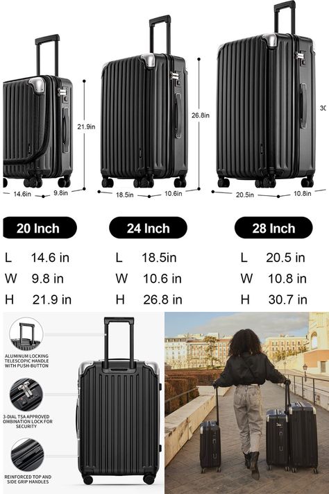 I have these and they are the best suitcasses I have ever owned. So sterdy and spacious, each of the sizes are perfect for different occasions. Tsa Approved, Luggage Suitcase, Suitcase Set, Carry On Suitcase, Hand Luggage, Amazon Fashion, Carry On, Wheel