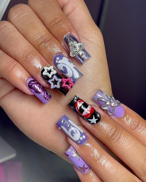 olivia rodrigo freestyle 💜🎨✨ - - had to much fun creating the perfect nails with my client for her concert 🎶 - - - #nailsart #oliviarodrigo #gutstour #nailsofinsta #gelxnails #apresgelx #explorepage Olivia Rodrigo Nails Ideas, Olivia Rodrigo Nails Ideas Guts, Guts Nails, Olivia Rodrigo Nails, Olivia Concert, Aesthetic Nails, + Core + Aesthetic, Perfect Nails, Olivia Rodrigo