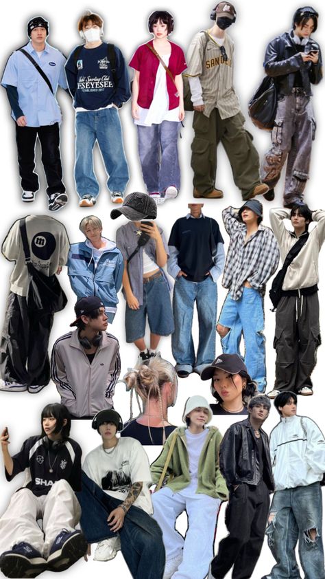 Streetwear Boy, Men Streetwear Fashion, Skate Fits, Ootd Streetwear, Asian Men Fashion, Fits Streetwear, Clothing Design Sketches, Guys Clothing Styles, Chill Outfits