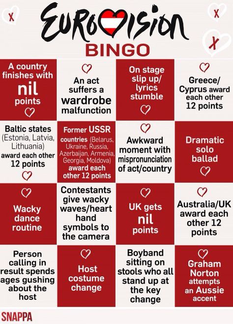 Eurovision bingo Eurovision Party Decorations, Eurovision Party Ideas, Eurovision Bingo, Eurovision Party Games, Eurovision Logo, Bingo Ideas, Eurovision 2021, Eurovision Party, International Party