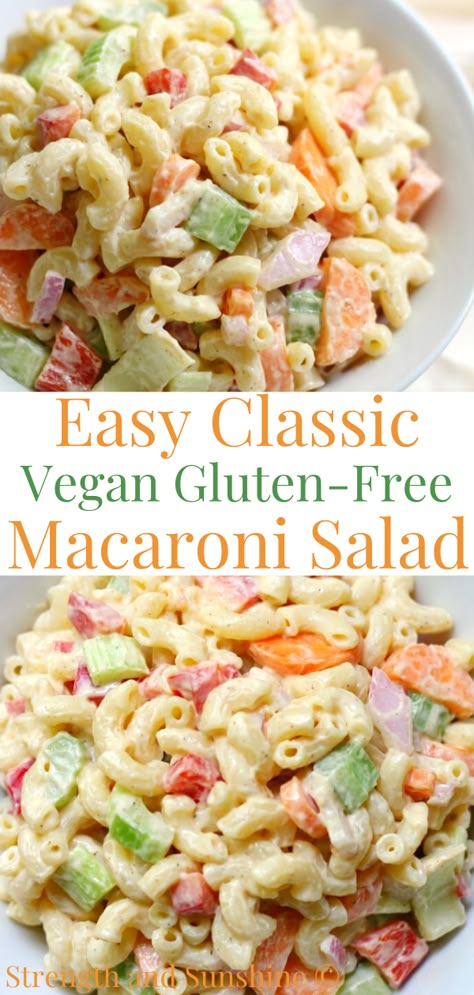 Vegan Macaroni Salad, Homemade Macaroni Salad, Pasta Side Dish, Gluten Free Side Dishes, Gluten Free Bbq, Gluten Free Side, Pasta Side, Pasta Food Recipes, Gluten Free Salads