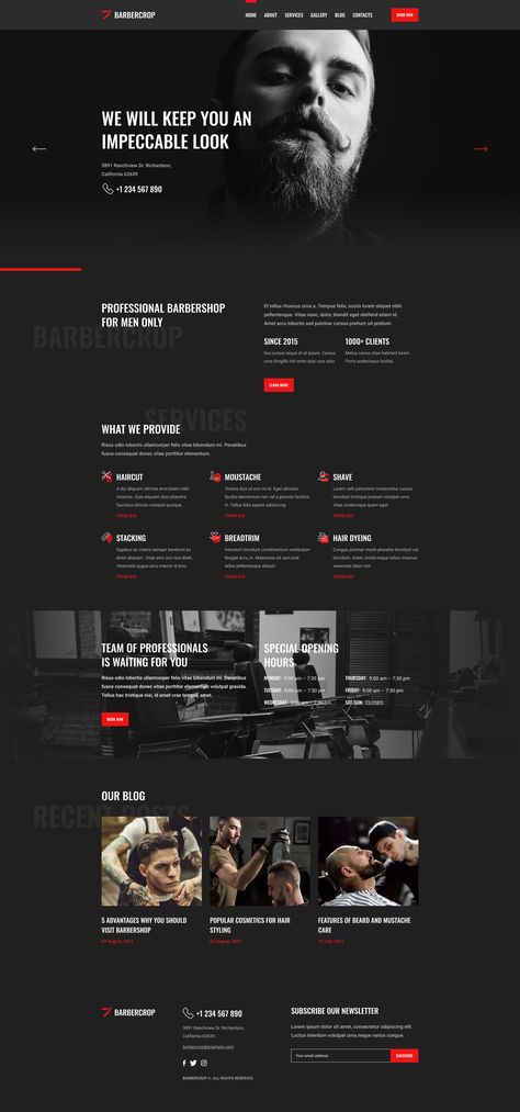 Manly Website Design, Barbershop Website Design, Hair Salon Website Design, Commercial Website, Sketch Template, Barbershop Design, Email Ideas, Booking Website, Camera Logo